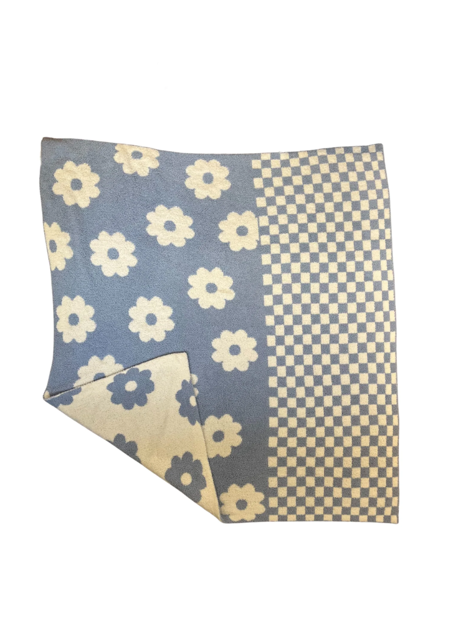 Cozy Checkered Flower Blanket - Image 2