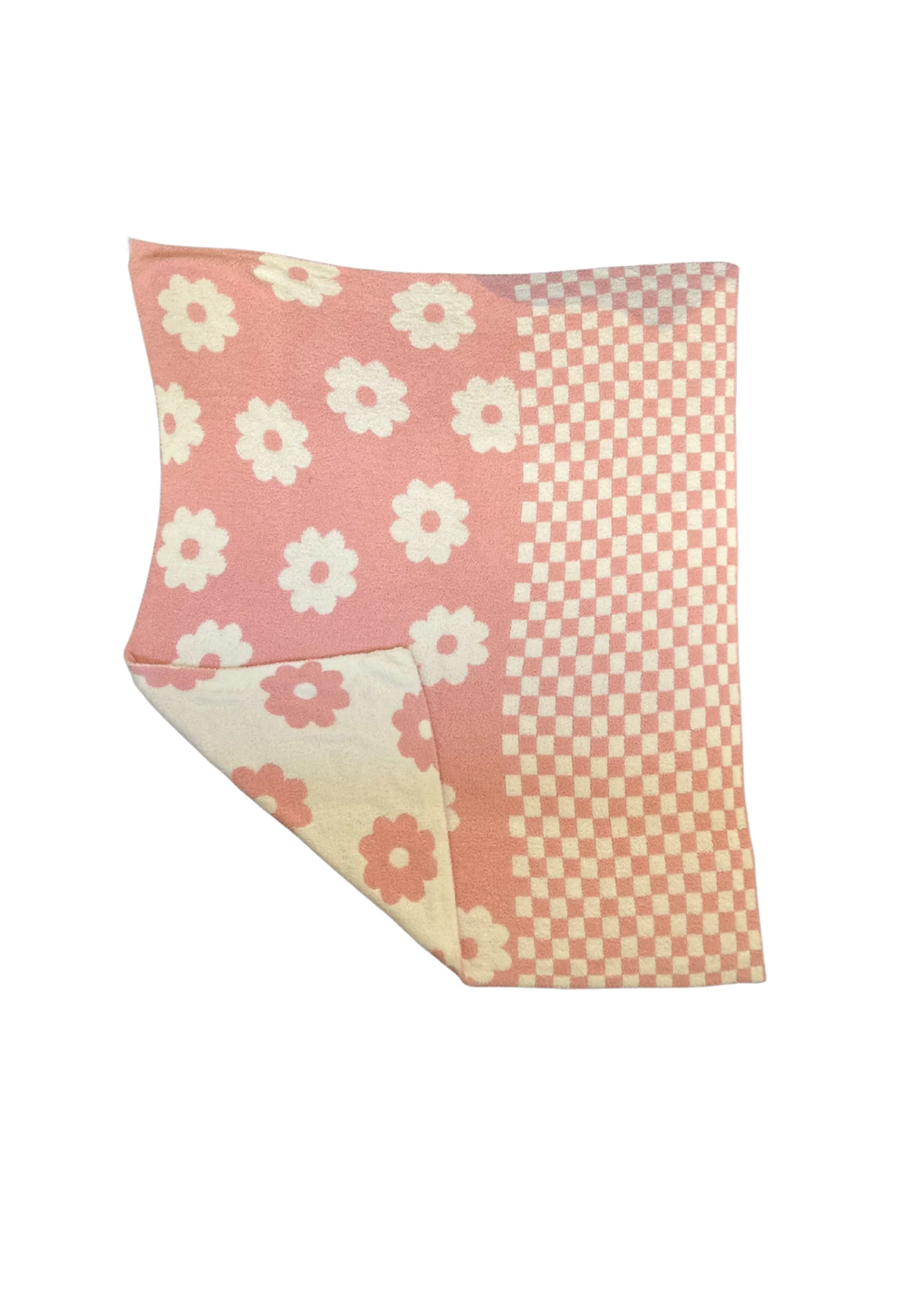 Cozy Checkered Flower Blanket - Image 3