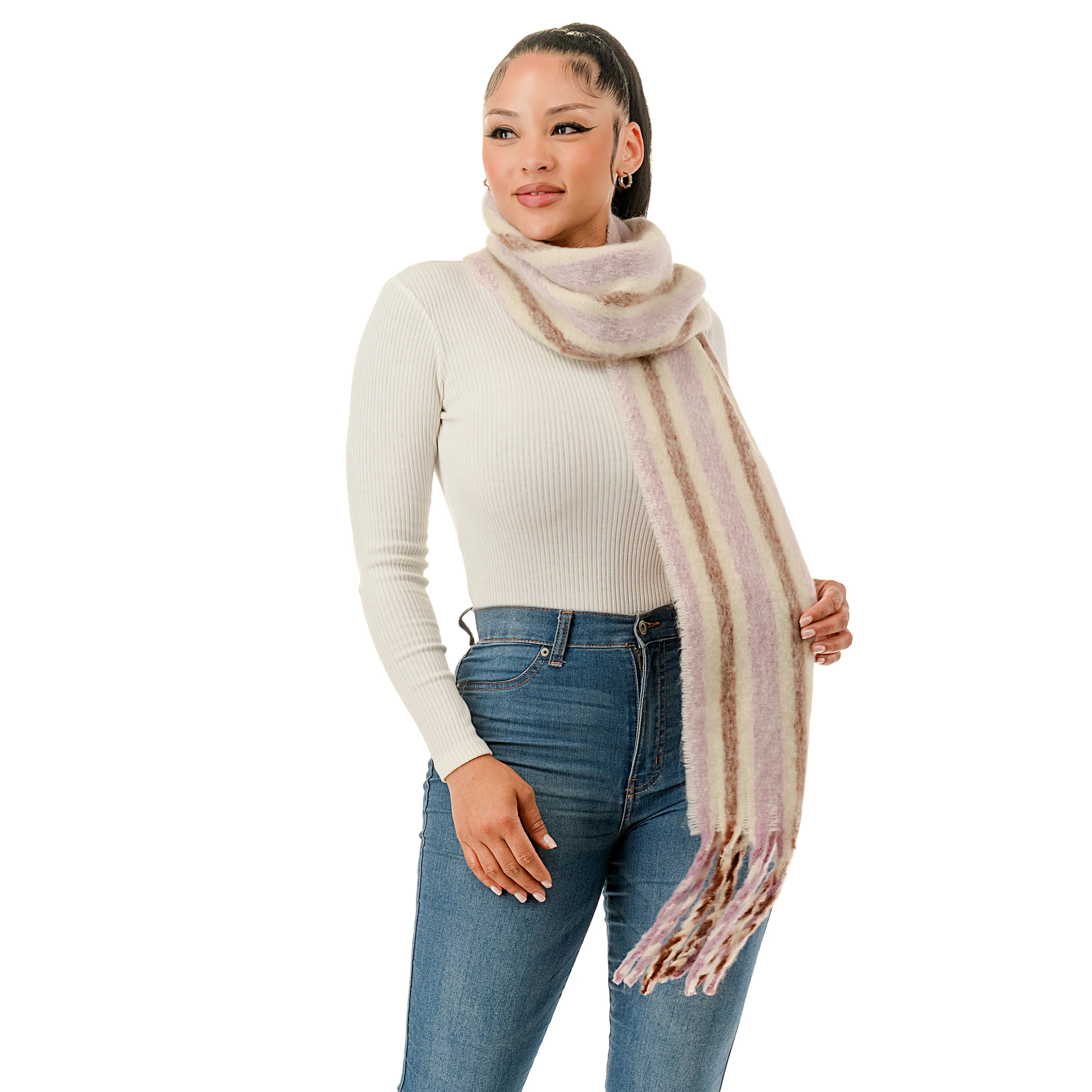 Stripe Woven Scarf - Image 3