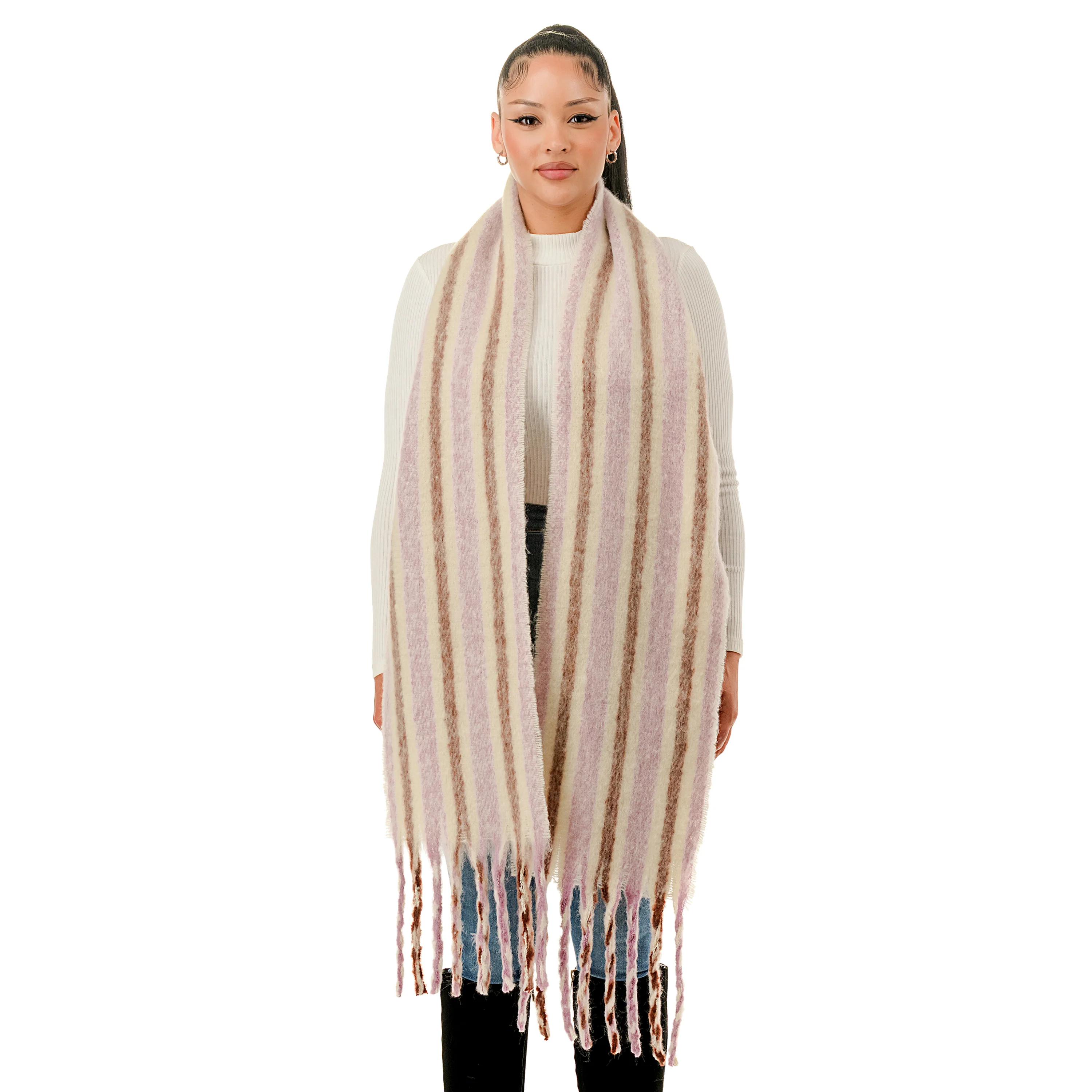 Stripe Woven Scarf - Image 4