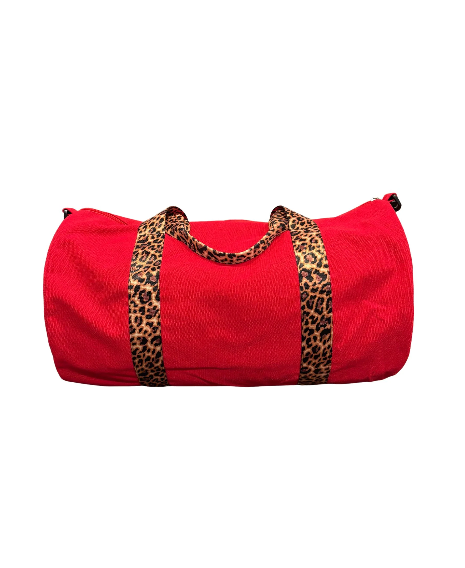 Leopard Cherry Canvas Duffel - Image 3
