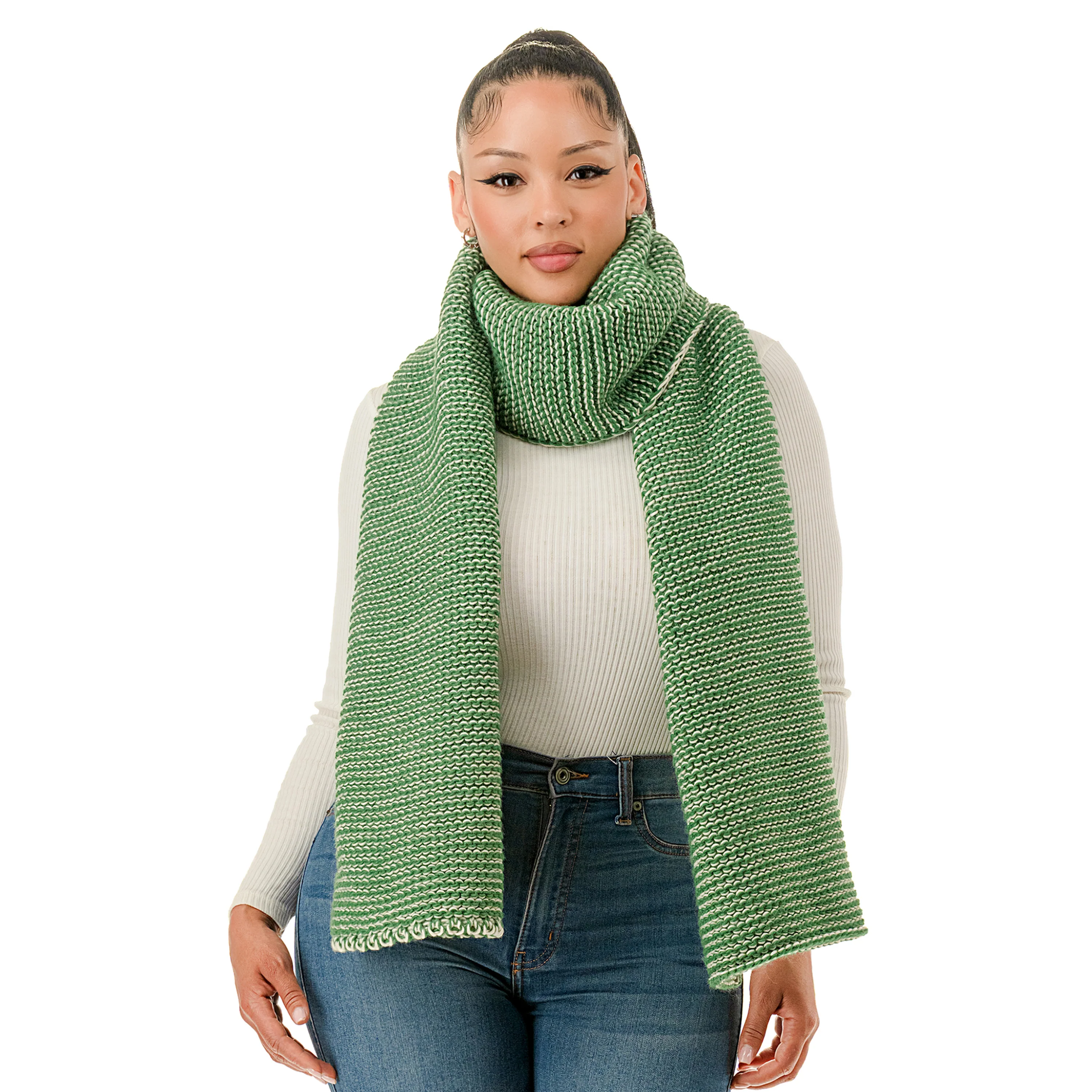 Knit Two Tone Scarf - Image 4