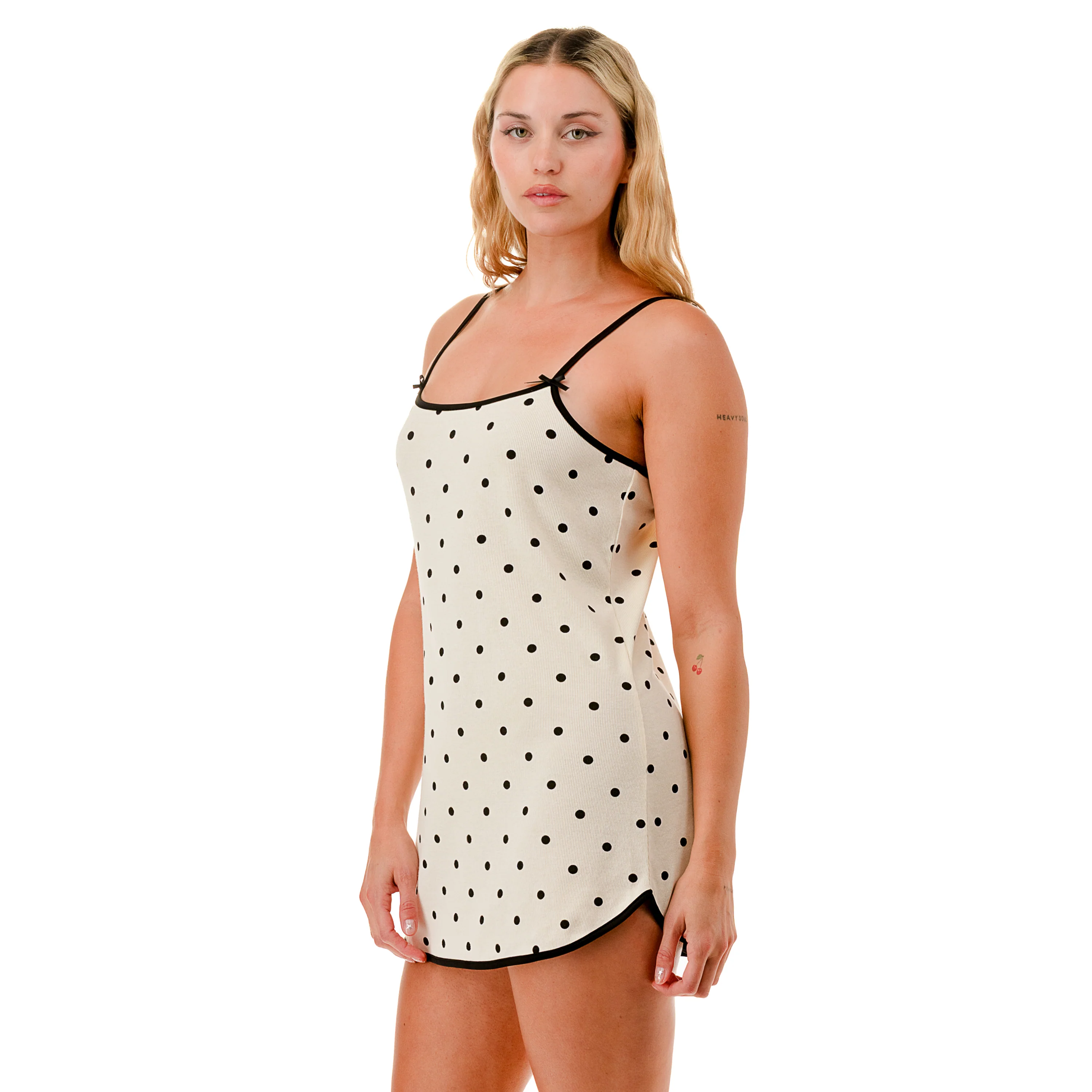 Cotton Polka Dot Slip Dress - Image 4