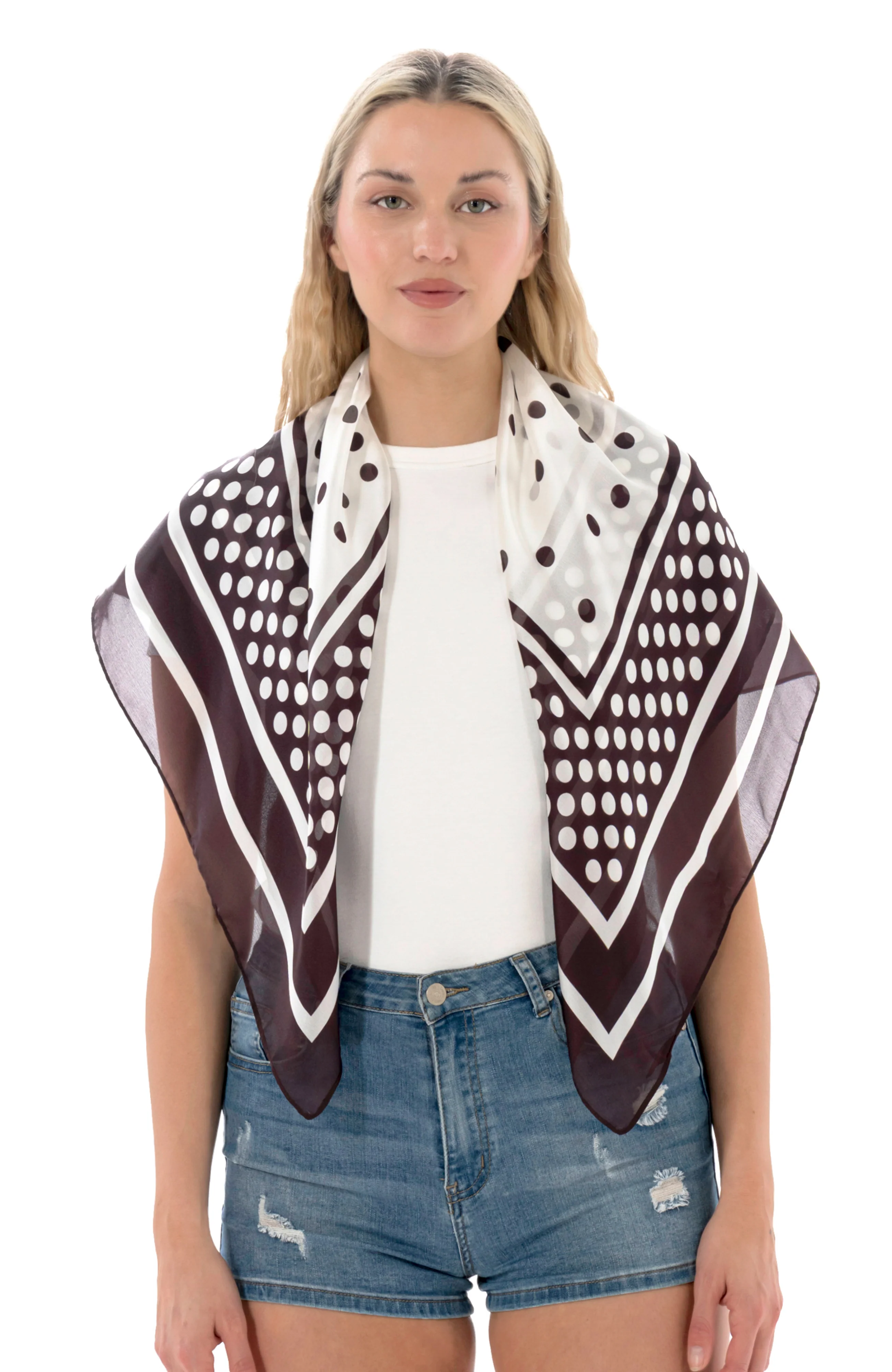 Satin Polka Dot Scarf - Image 4