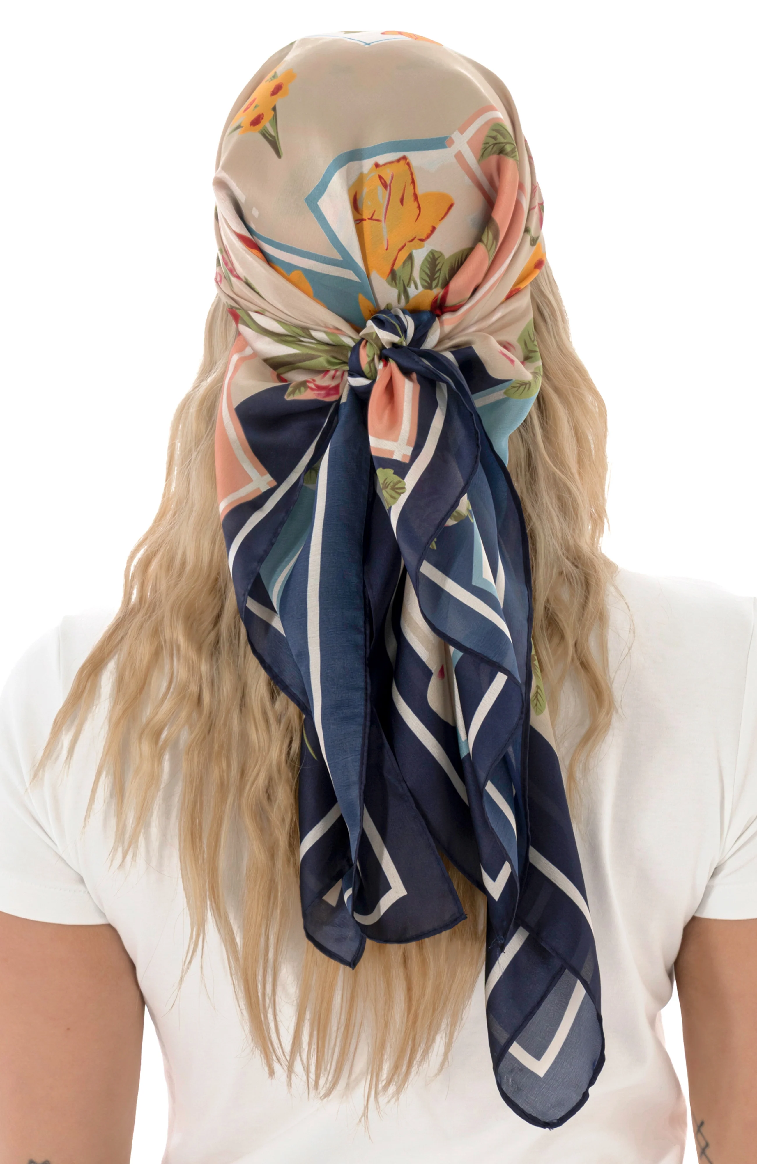 Satin Floral Scarf - Image 3
