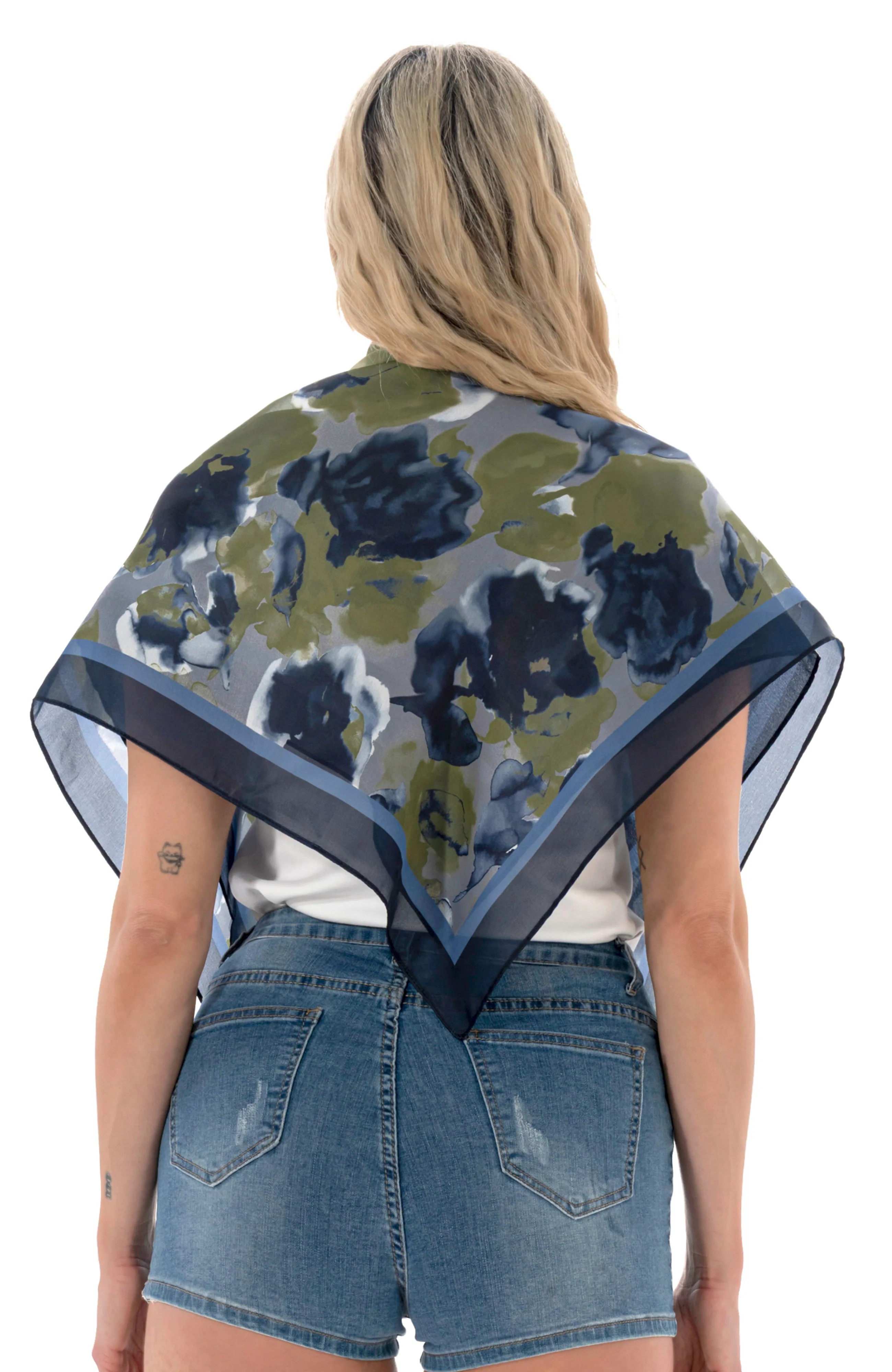 Satin Floral Scarf - Image 3