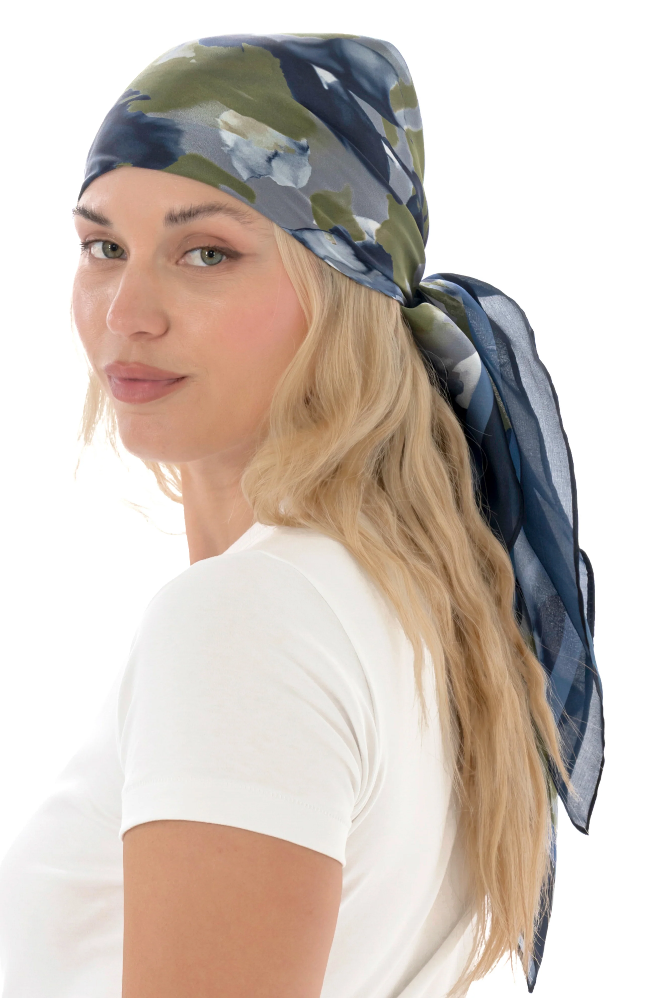 Satin Floral Scarf - Image 4