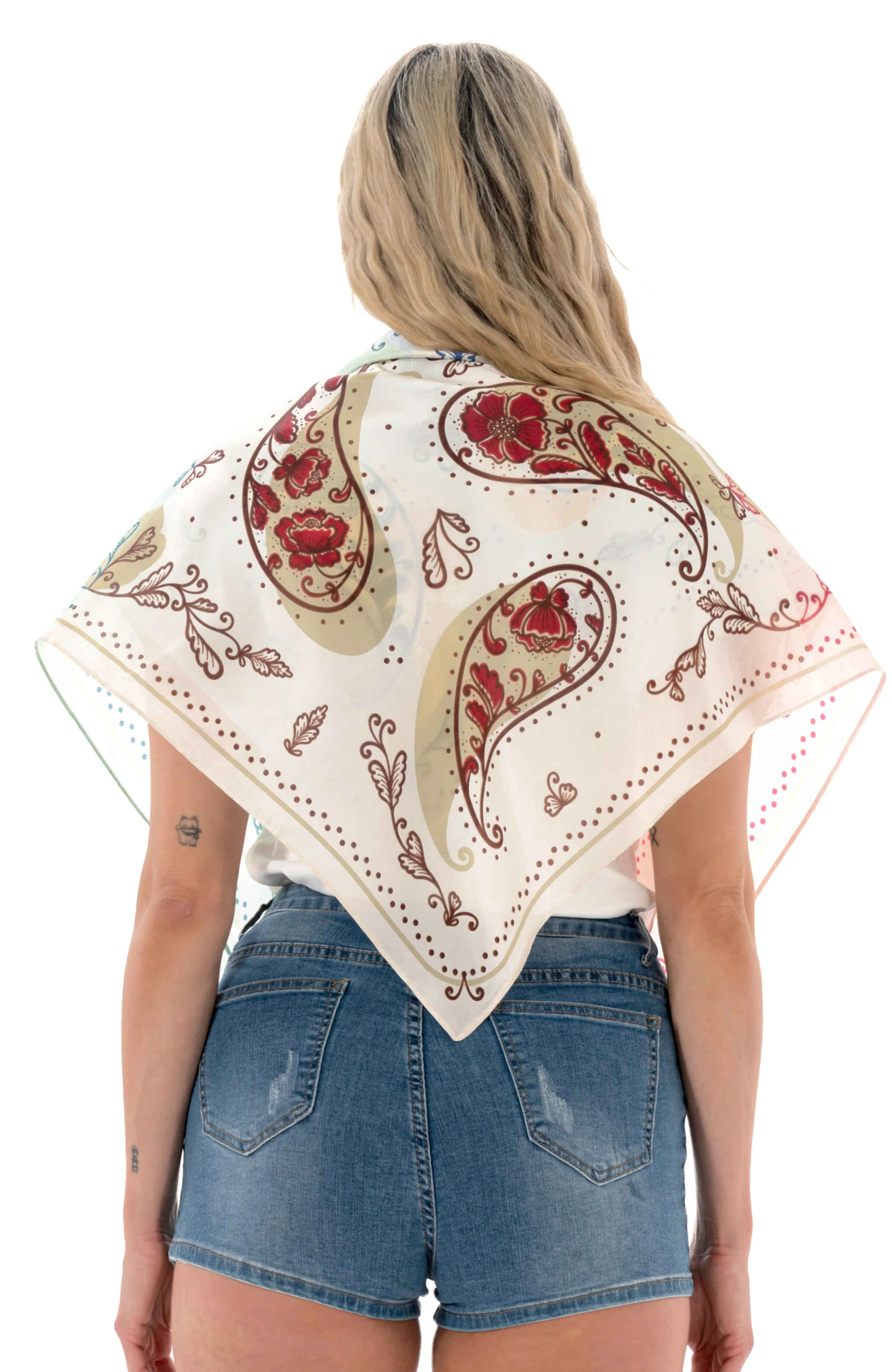 Satin Paisley Scarf - Image 3