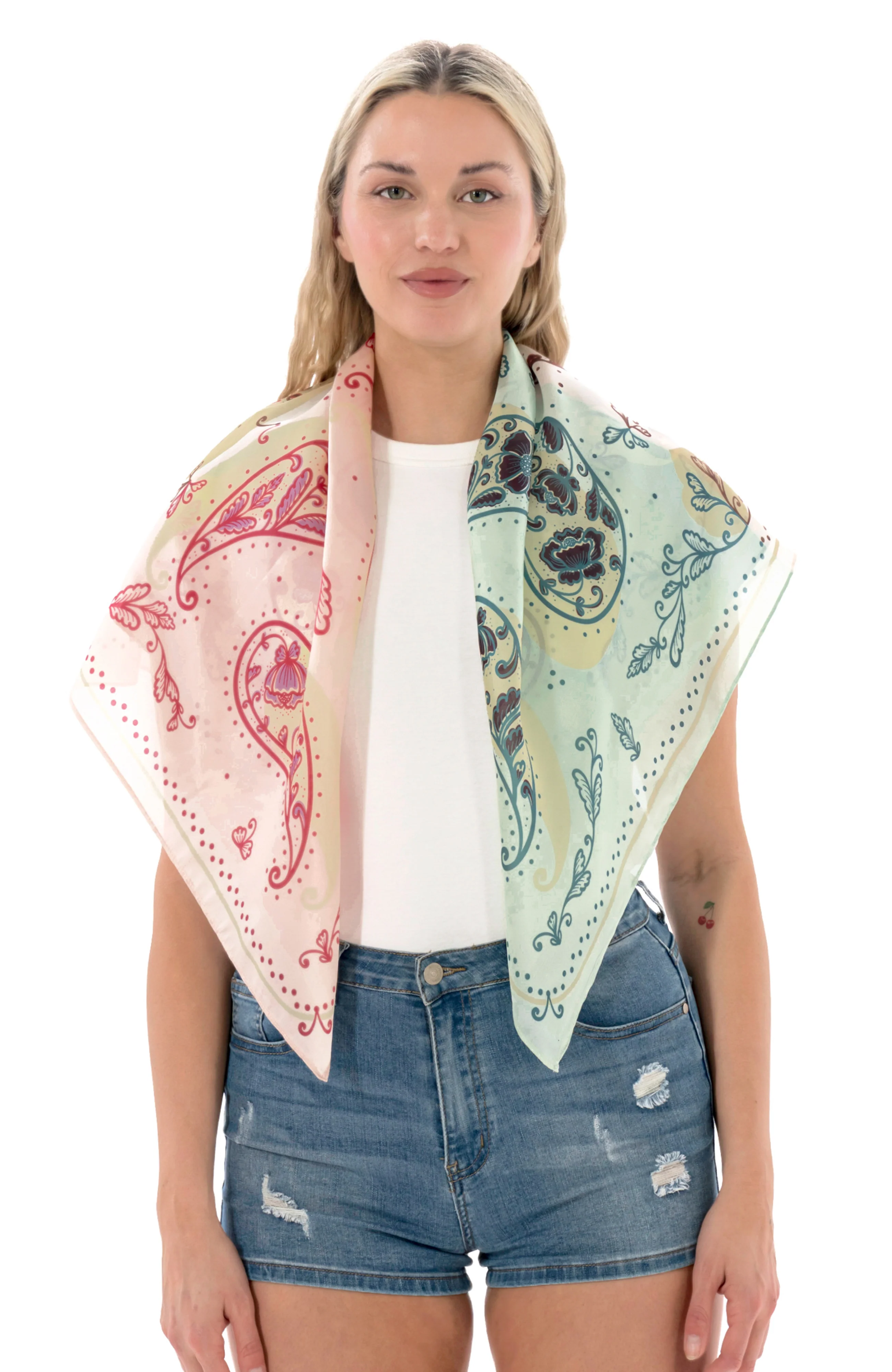 Satin Paisley Scarf - Image 4