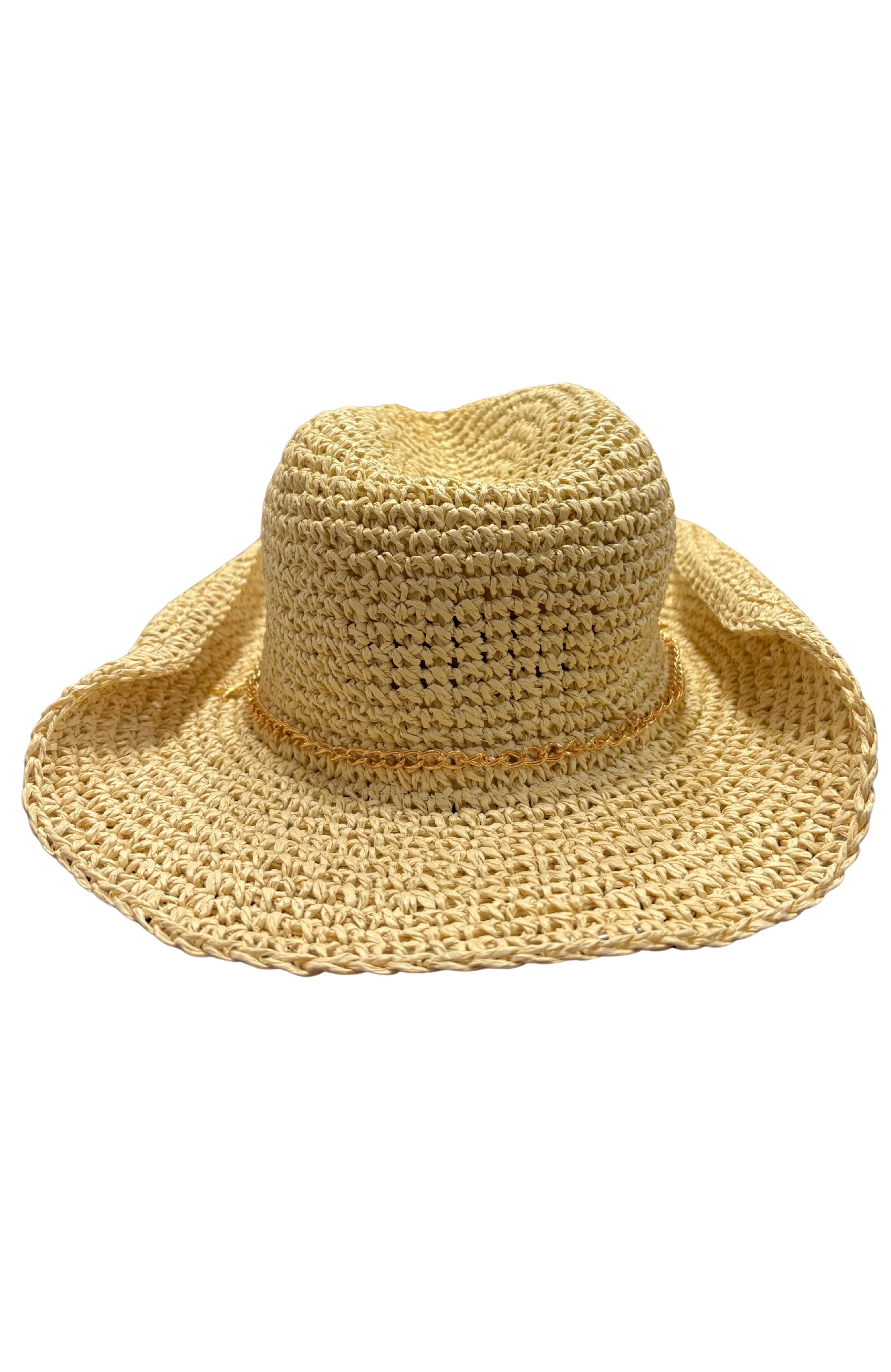 Straw Cowboy With Seashell Charm Trim - Image 2