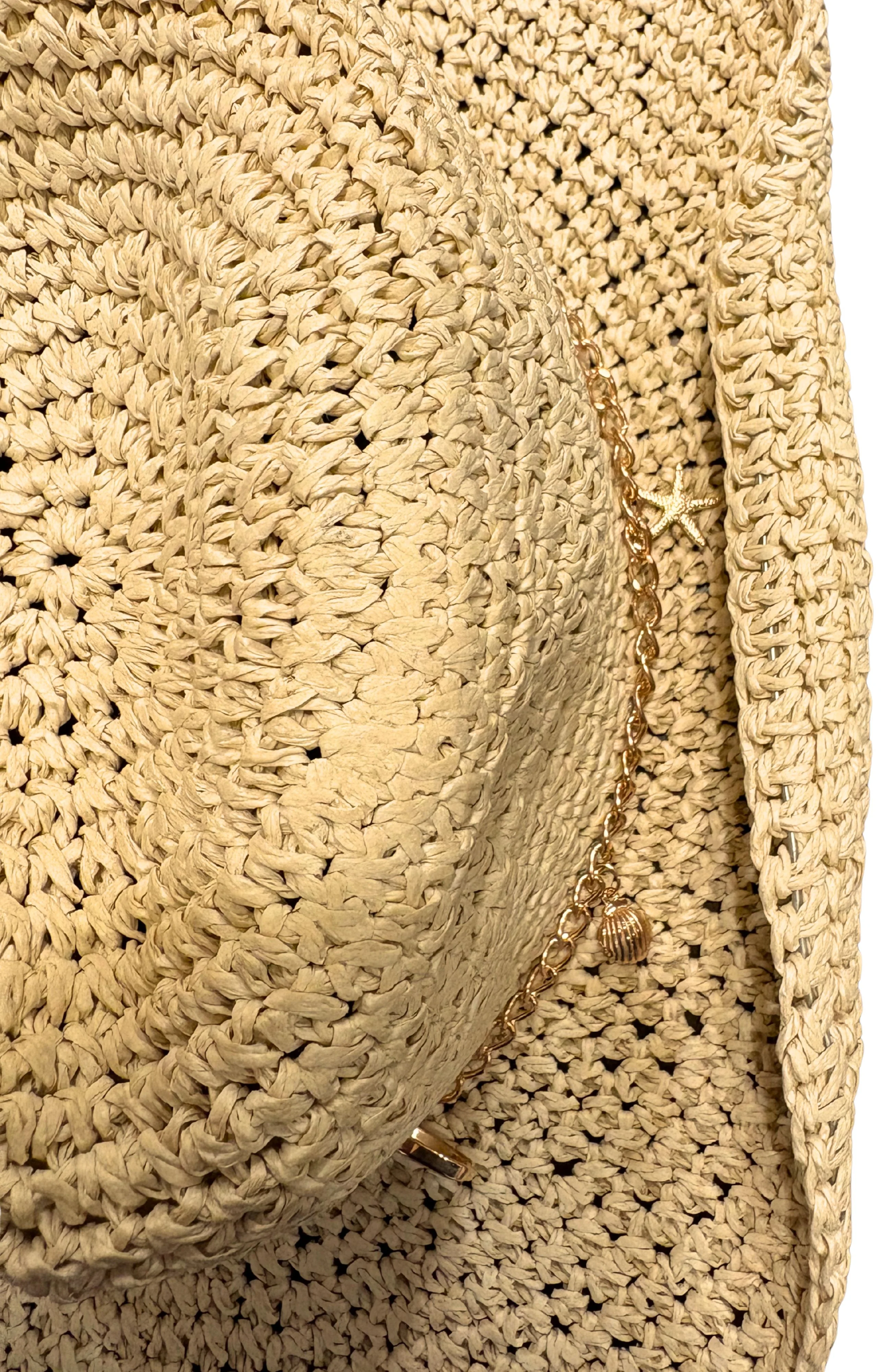 Straw Cowboy With Seashell Charm Trim - Image 3