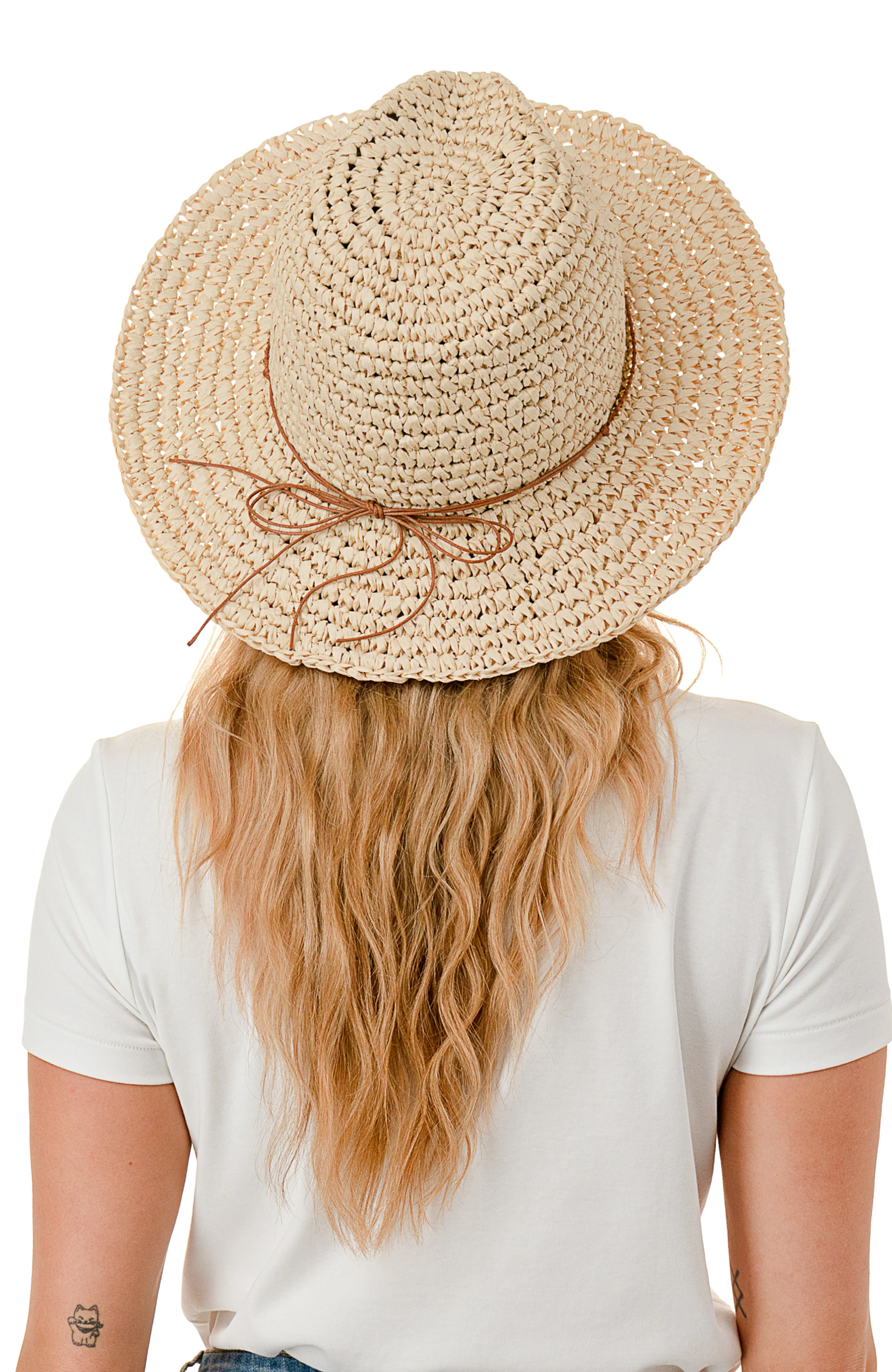 Straw Panama with Beaded Trim - Image 3