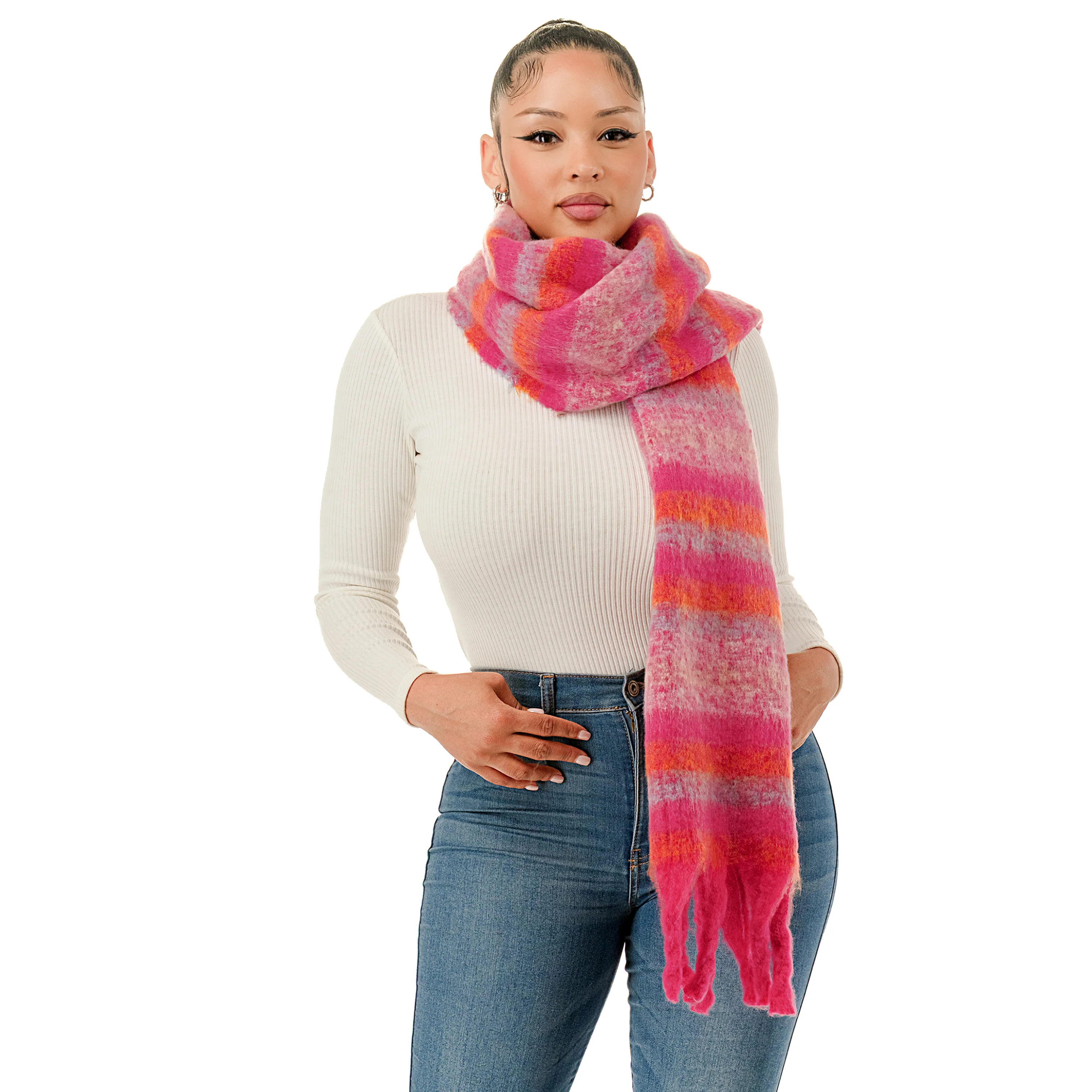 Stripe Woven Scarf - Image 3