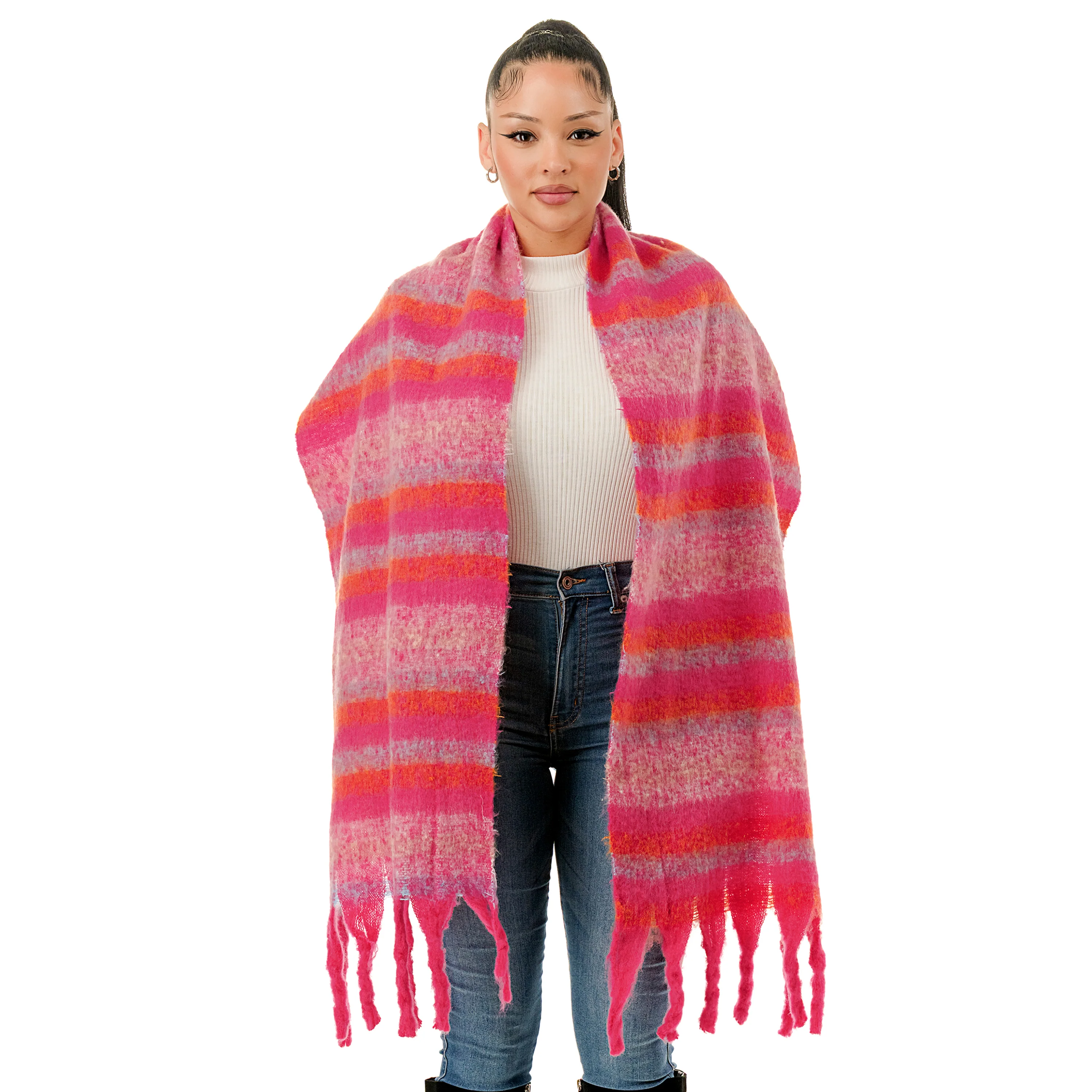 Stripe Woven Scarf - Image 4
