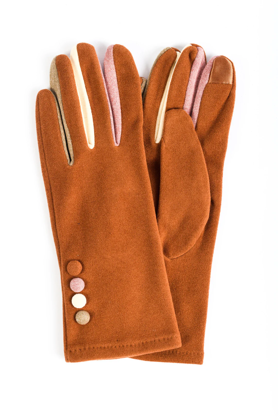 Vegan Suede Multicolor Finger E-touch Glove - Image 3