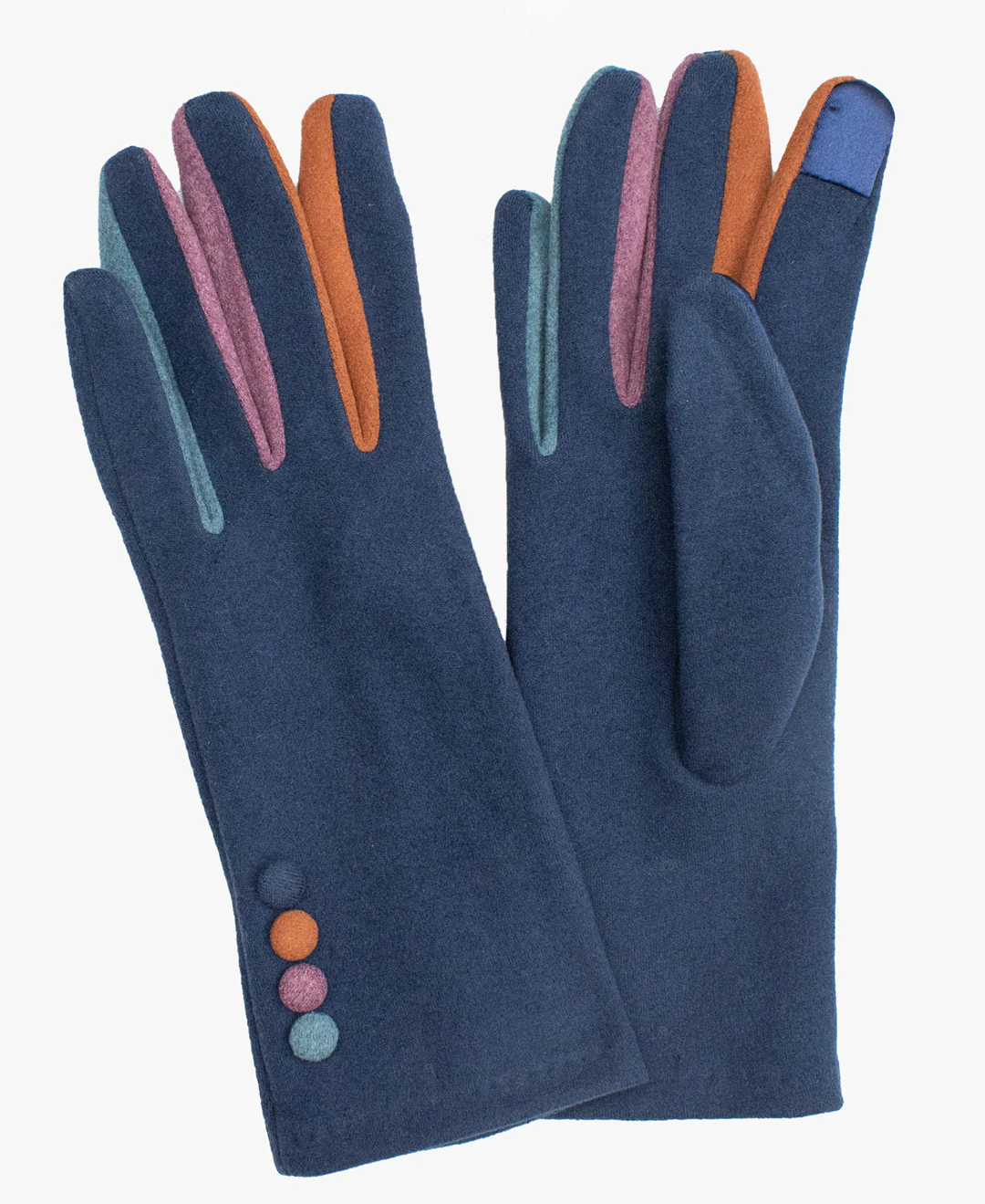 Vegan Suede Multicolor Finger E-touch Glove - Image 5