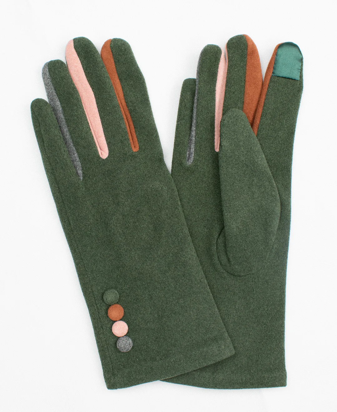 Vegan Suede Multicolor Finger E-touch Glove - Image 6