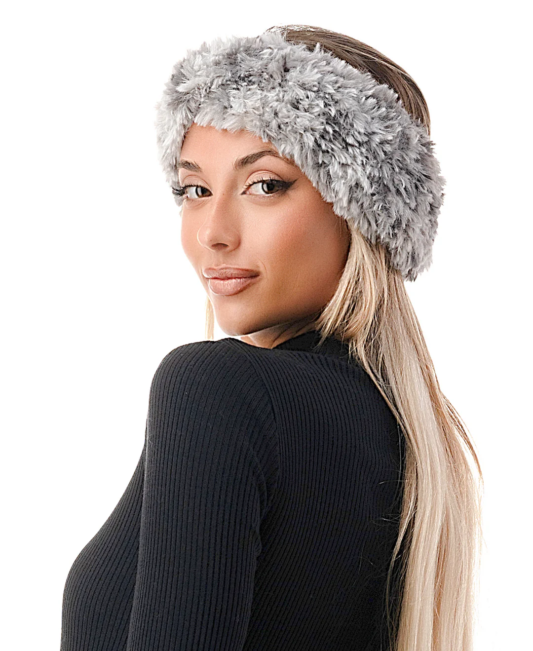 Marled Faux Fur Headband - Image 3