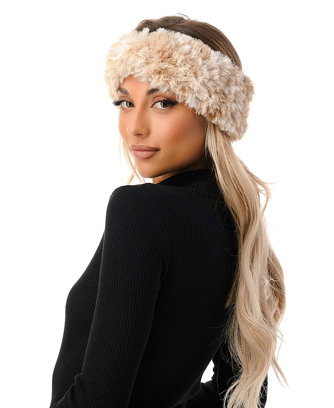 Marled Faux Fur Headband - Image 5