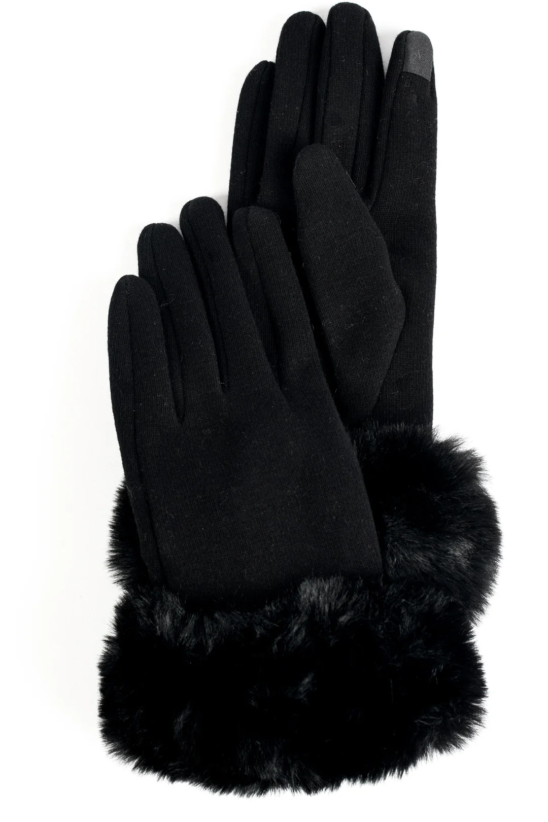 Jersey Glove with Faux Fur Cuff
