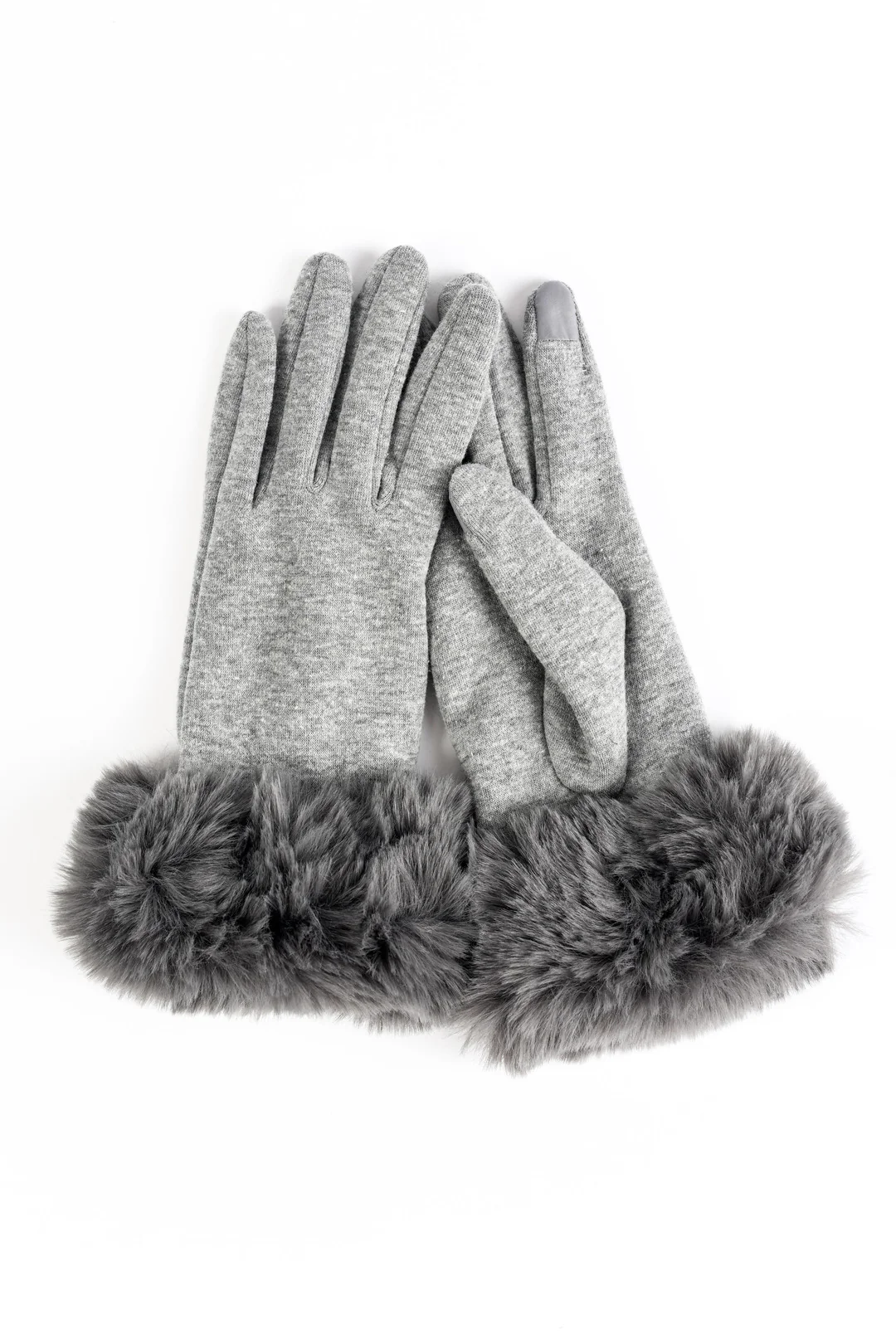 Jersey Glove with Faux Fur Cuff - Image 2