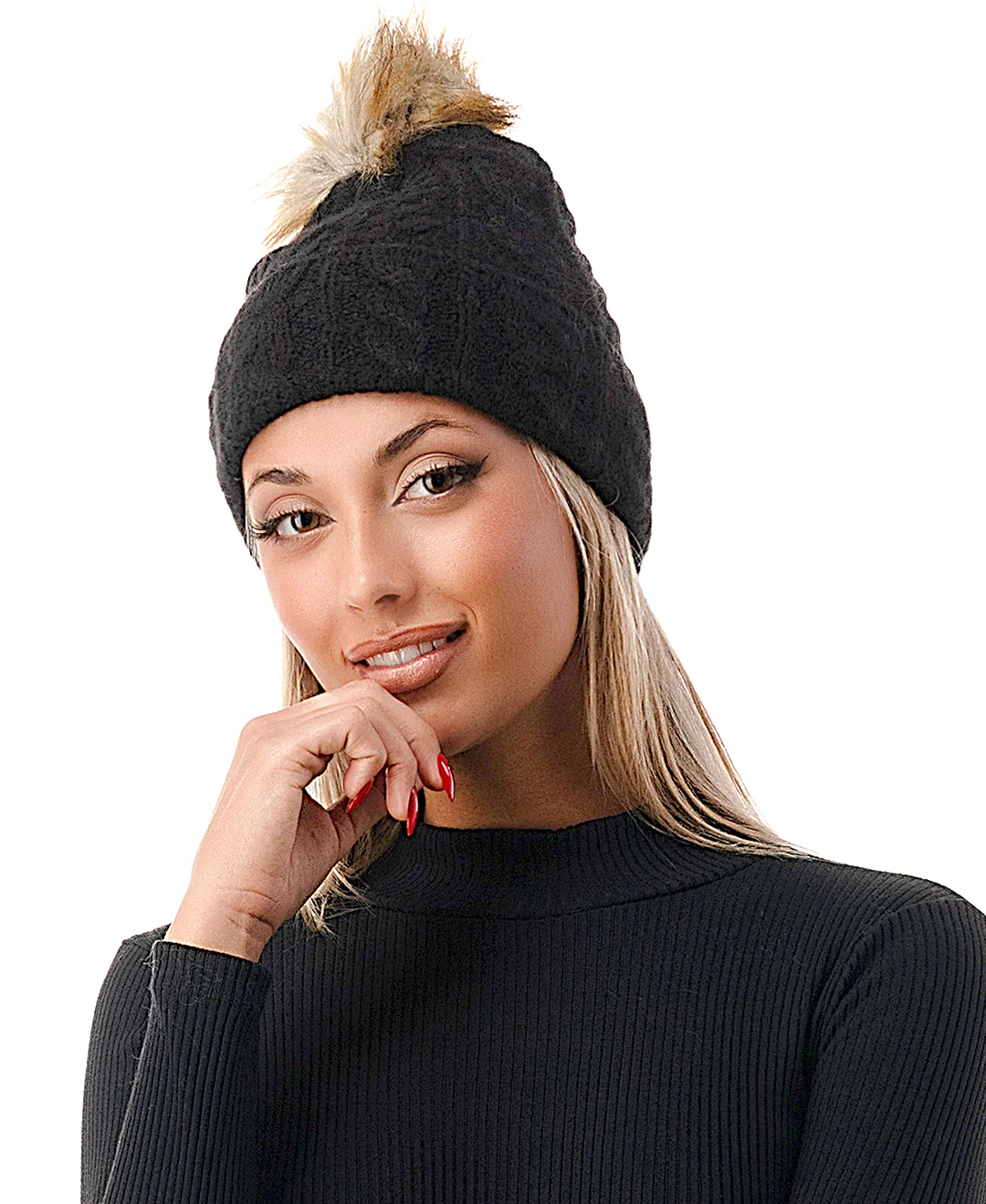 Cable Knit Beanie - Image 4