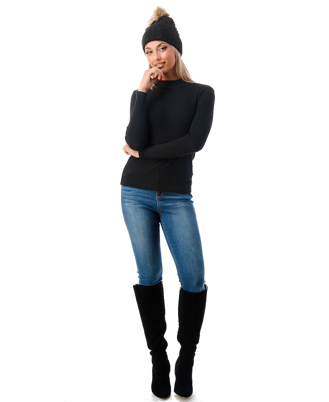 Cable Knit Beanie - Image 6