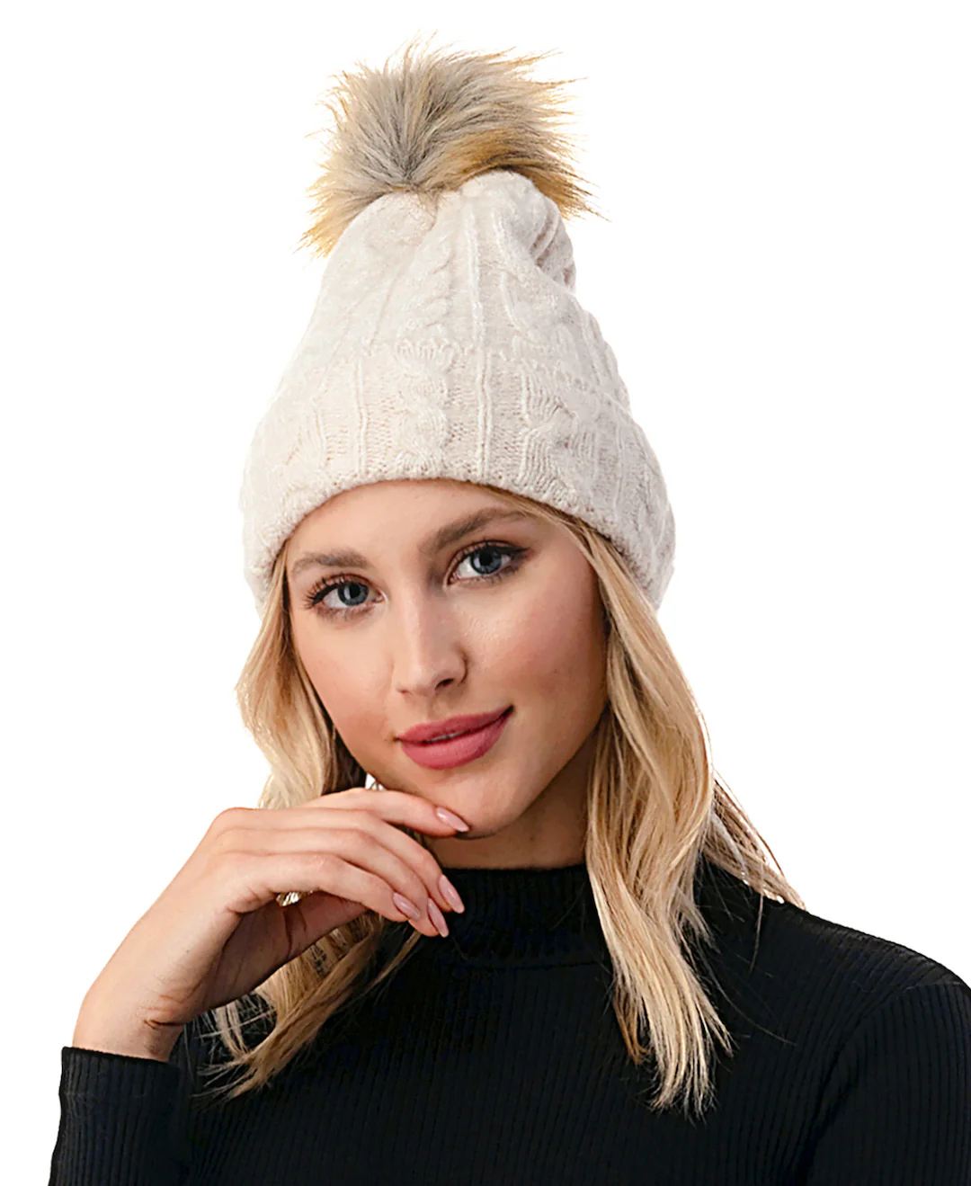 Cable Knit Beanie - Image 7