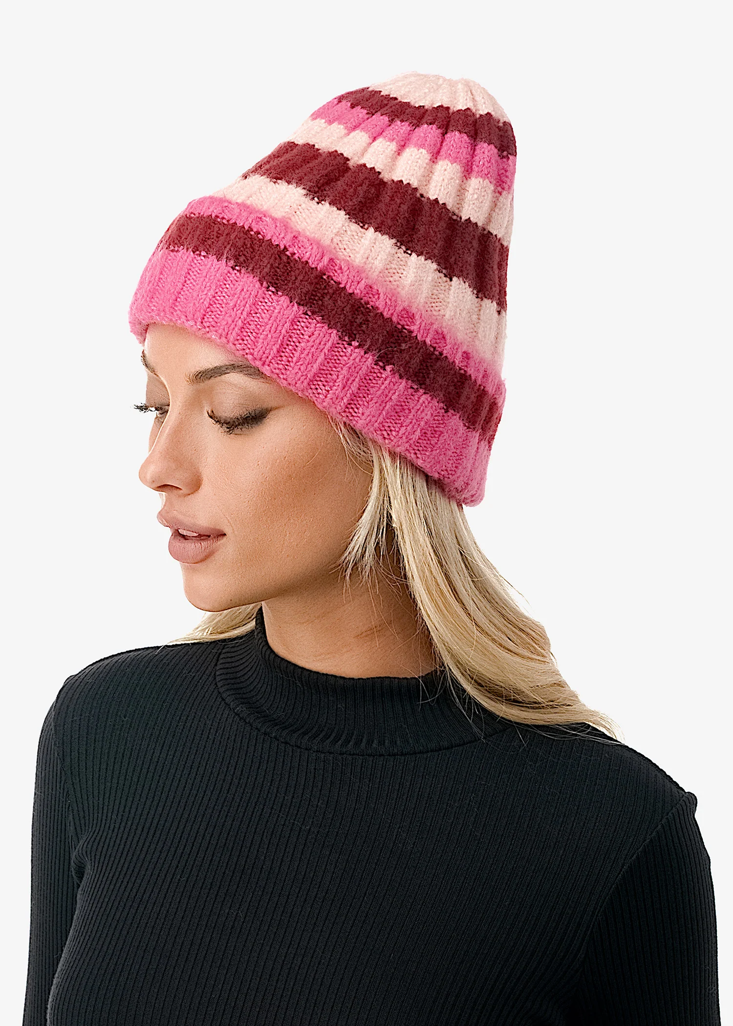 Stripe Ribbed Beanie