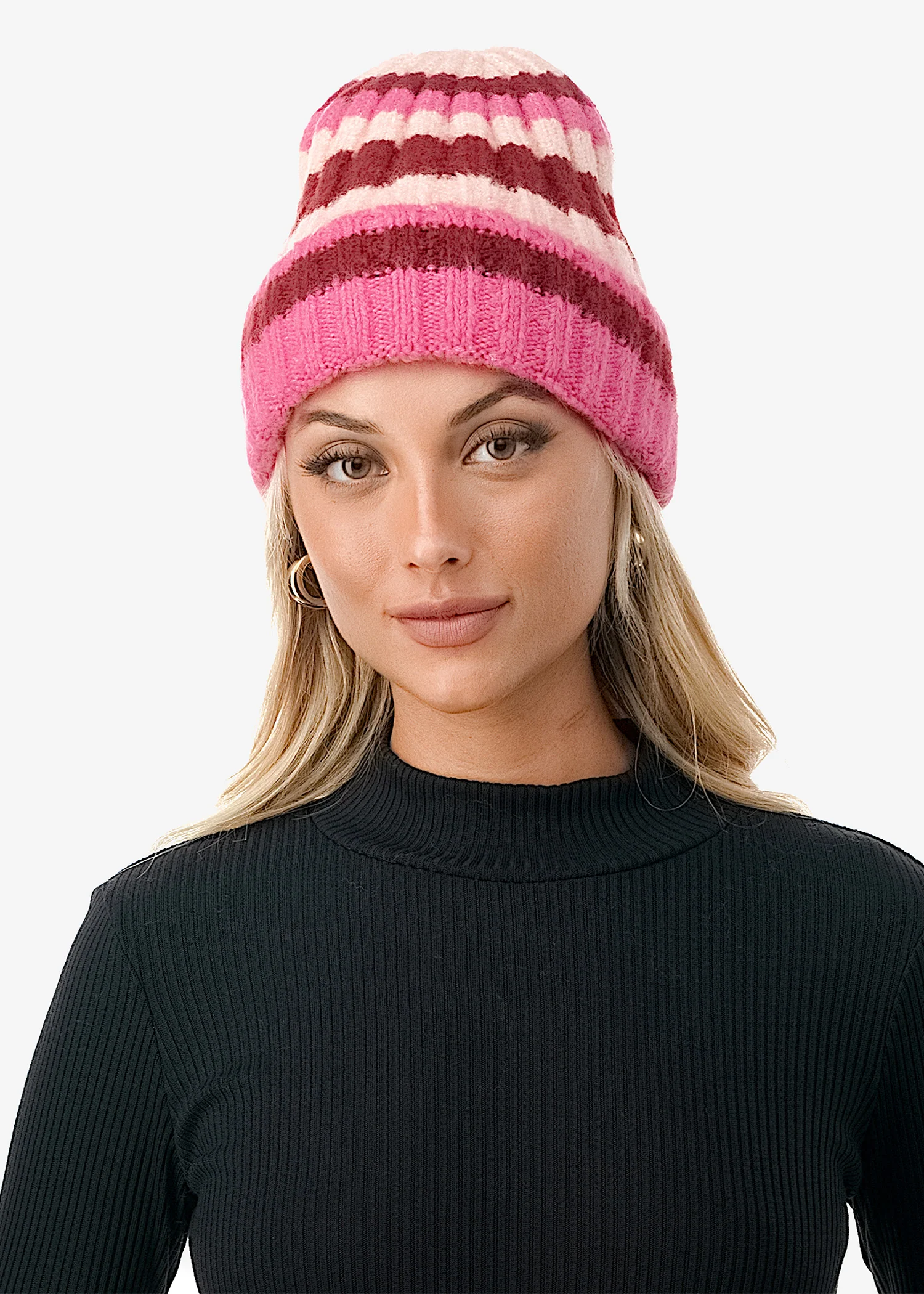 Stripe Ribbed Beanie - Image 2