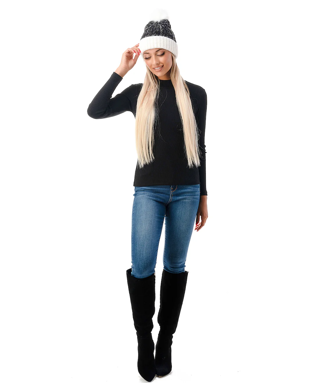 Lurex Beanie with Pom - Image 6