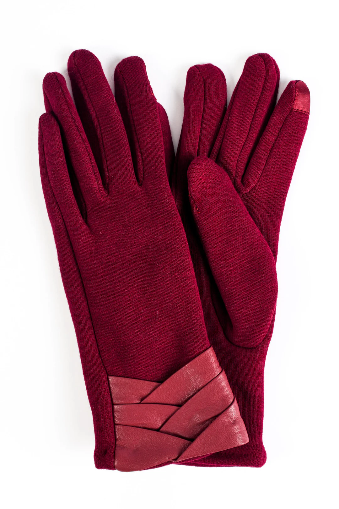 Jersey Glove with Vegan Leather Cuff - Image 3