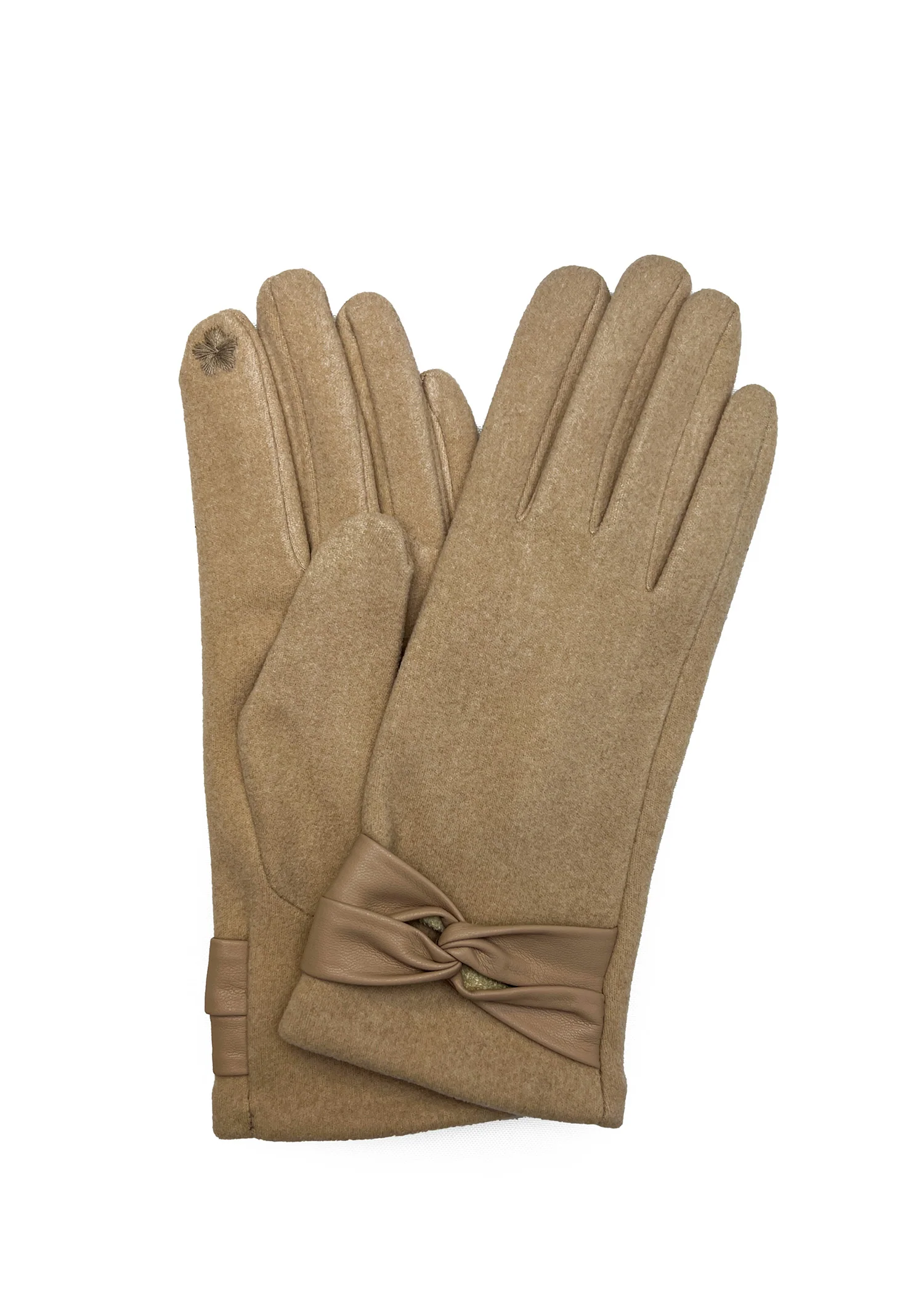 Jersey Glove with Vegan Leather Bow - Image 2