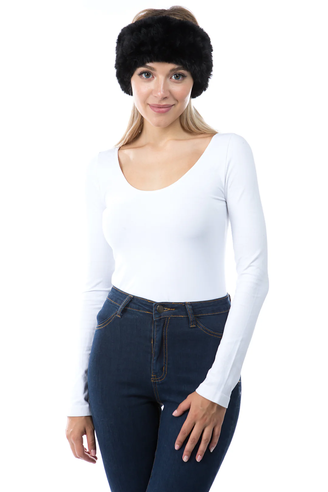Faux Fur Stretch Headband - Image 4