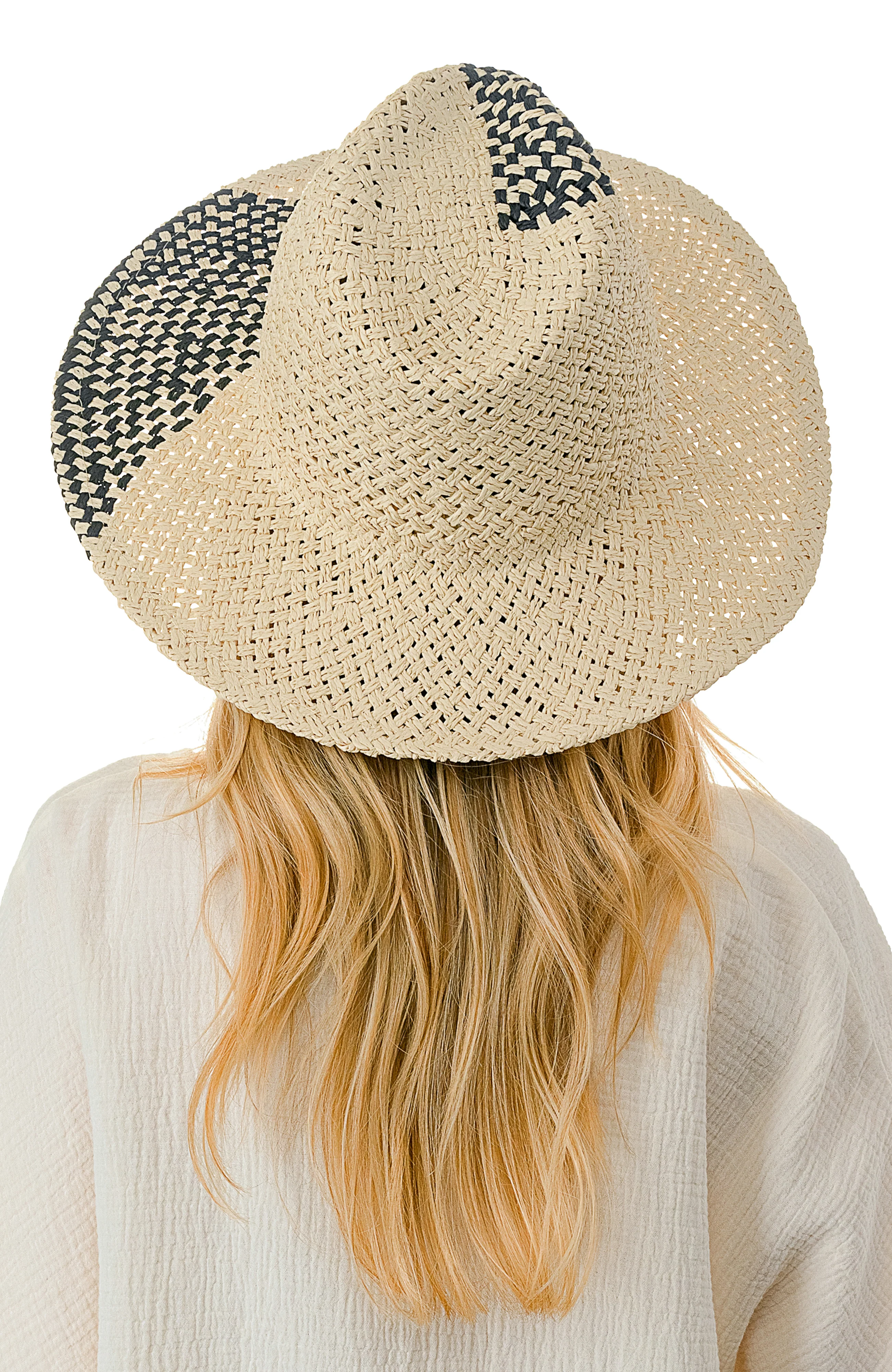 Straw Panama Hat with Color Detail - Image 5