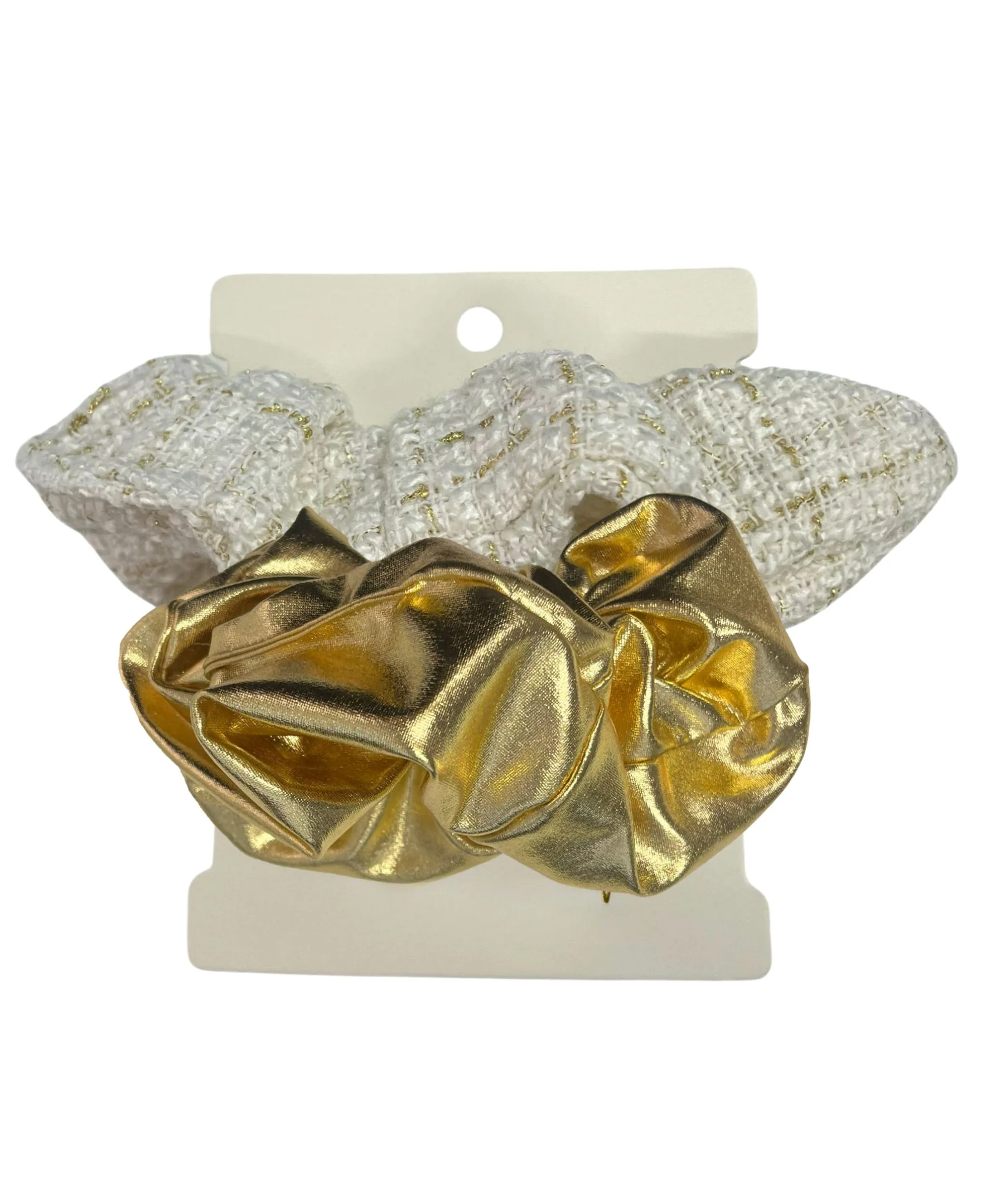 Tweed & Metallic Scrunchie Set - Image 3
