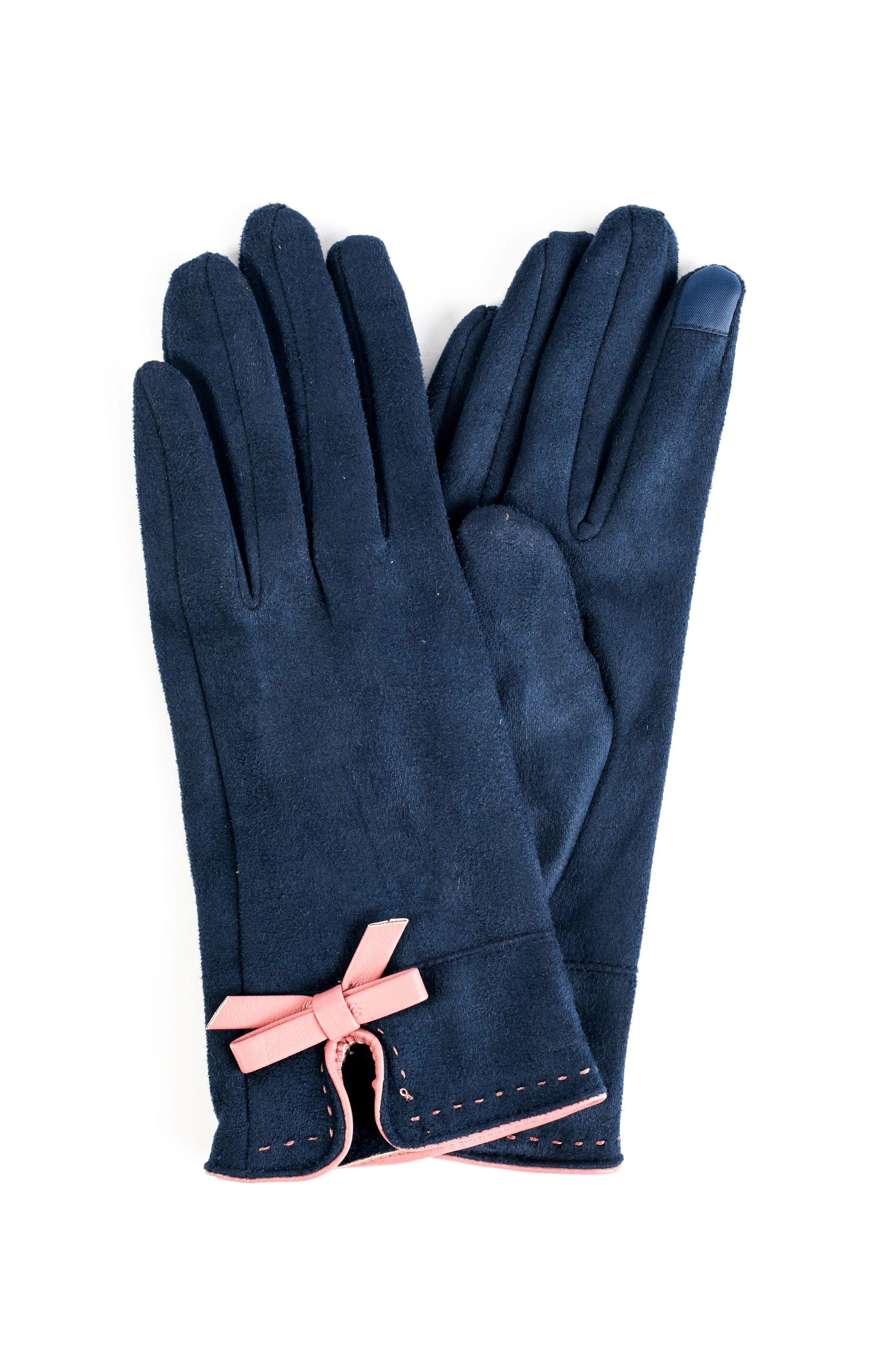 Vegan Suede Glove With Bow - Image 3