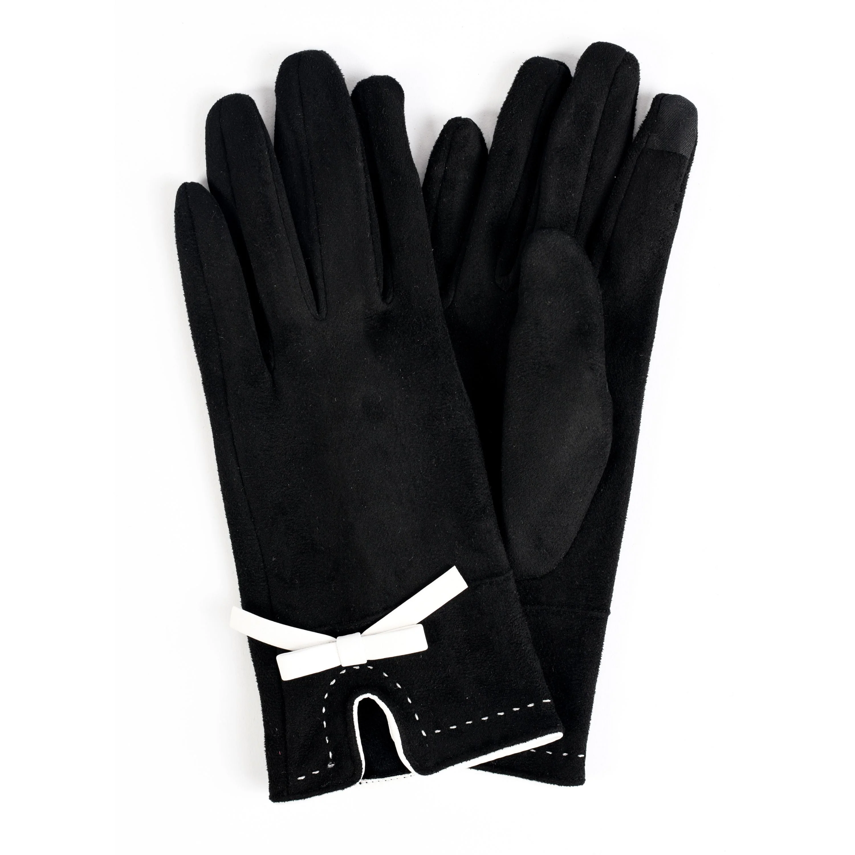 Vegan Suede Glove With Bow - Image 4