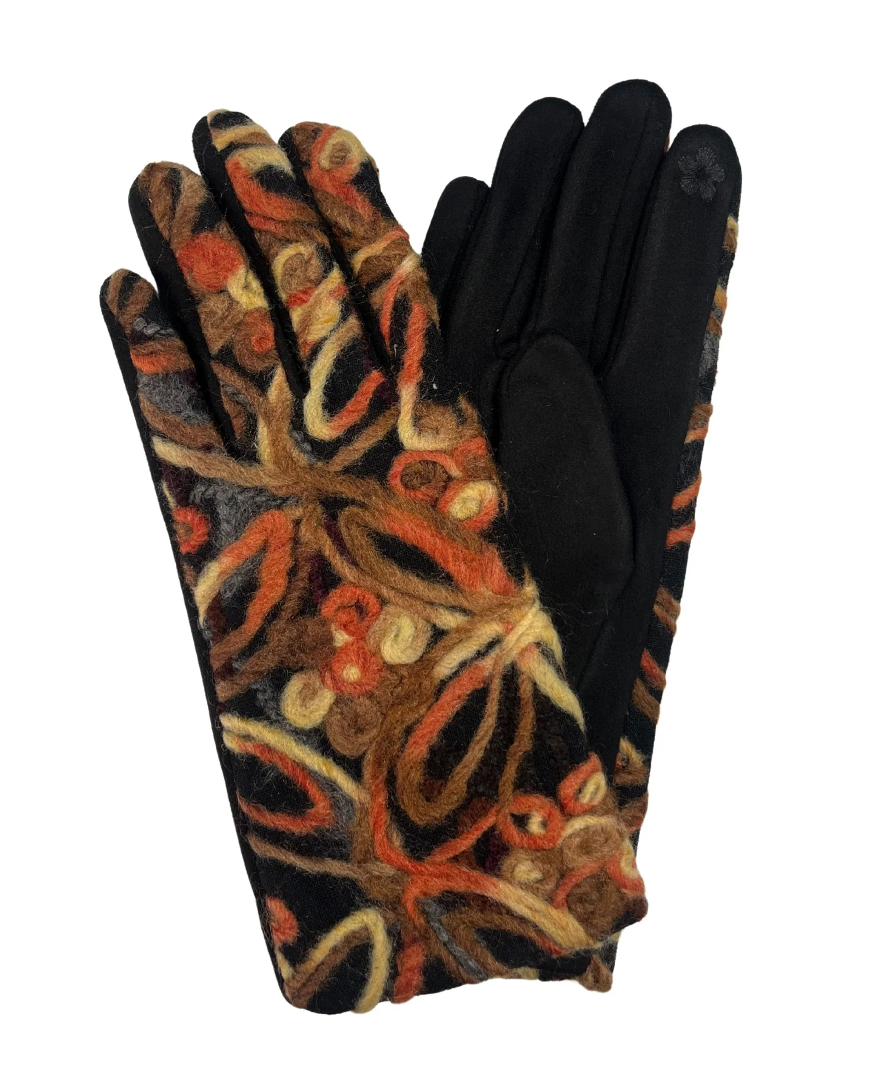 Vegan Suede Yarn Print Glove - Image 2
