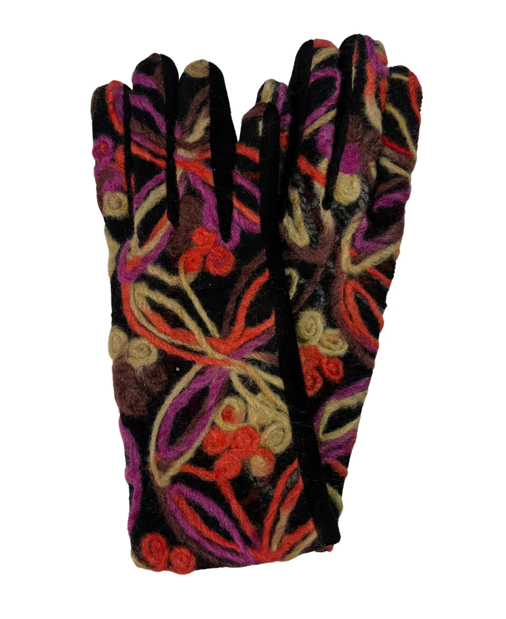 Vegan Suede Yarn Print Glove - Image 3